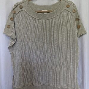 BKE Gray Button-Accent Sweatshirt